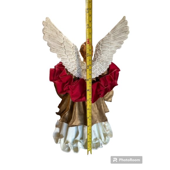 Vintage Fabric Mache Angle tree Topper in box Home for the holidays - Picture 5 of 7